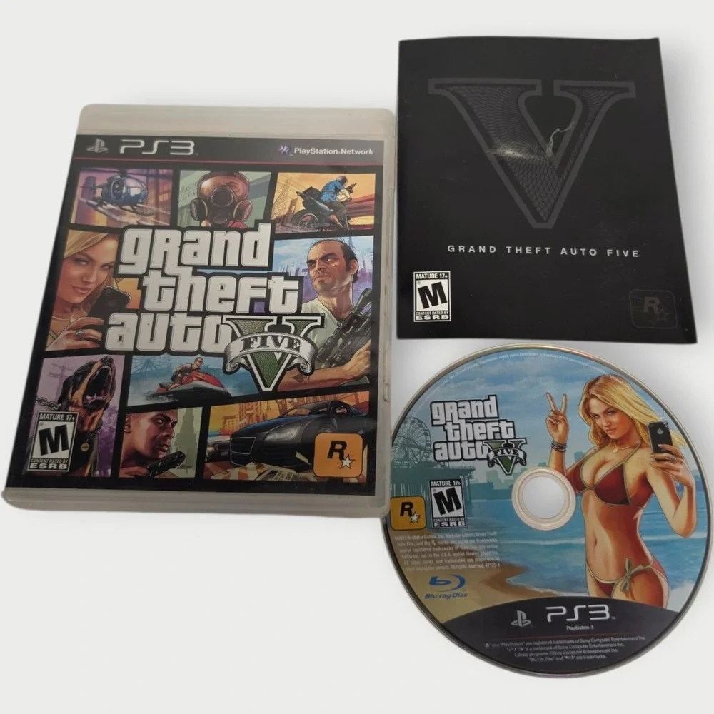 Grand Theft Auto V (PlayStation 3, 2013) GTA5 PS3 With Manual & NO MAP